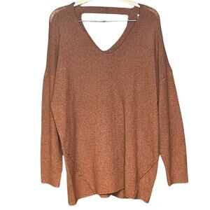 Maurices oversized sweater v-neck open back soft cozy comfy size XL